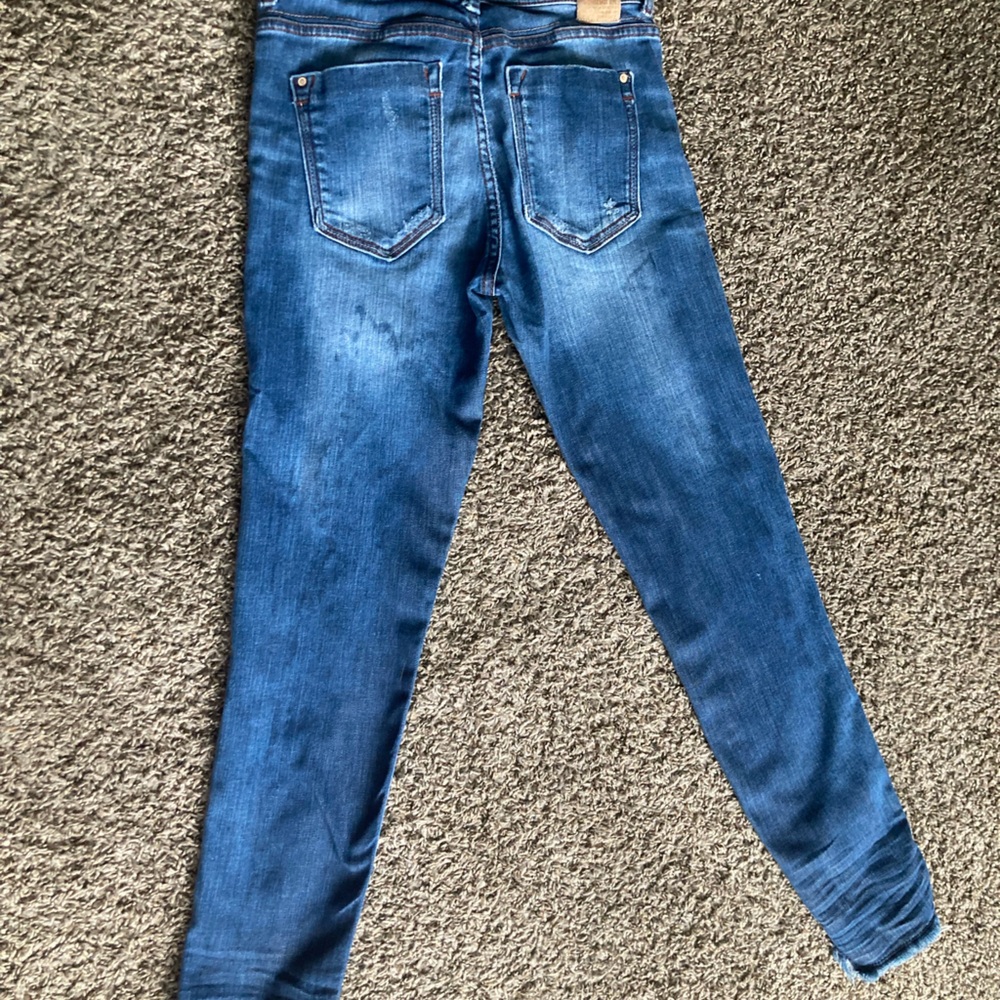 Zara Blue Skinny Jeans with Distressed Details - Picture 6 of 8